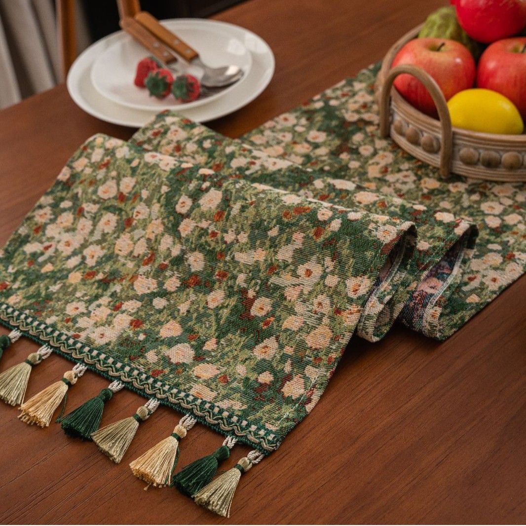Vintage Luxury Tassel Table Runner - Elegant Dining Table Decor, Perfect for Kitchen & Holiday Celebrations, Retro Tassel Tablecloth Style (33-180cm) โ image 4