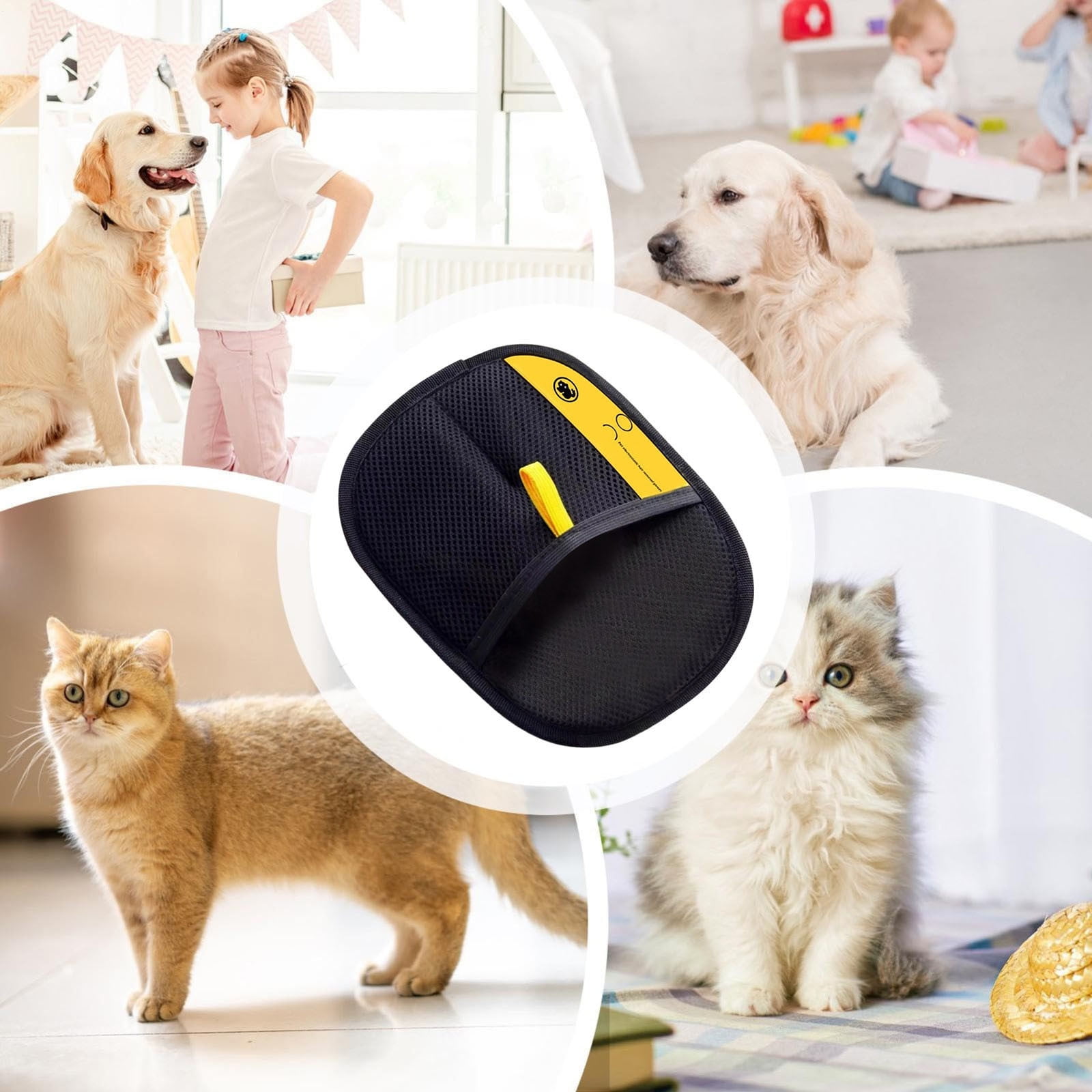 1 Pair Double-Sided Pet Grooming Gloves, Reusable Hair Removal Mitts for Cats and Dogs, Furniture, Clothing and Car Seats — image 6