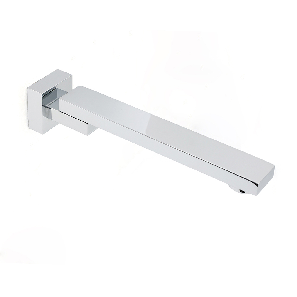 Chrome Square Stainless Steel Shower Bathtub Water Spout Faucet Outlet Tap 180° Swivel Set — image 2