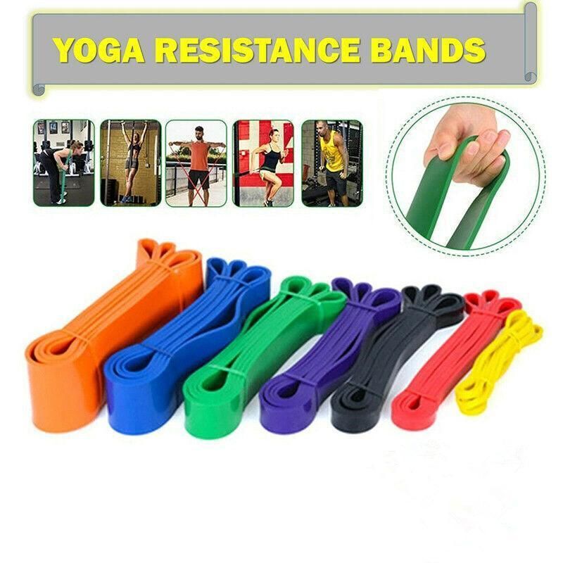 Heavy Duty Resistance Yoga Band Loop Exercise Fitness Workout Band Gym Band - Black 25-65 lbs (22mm*2080mm) โ image 2