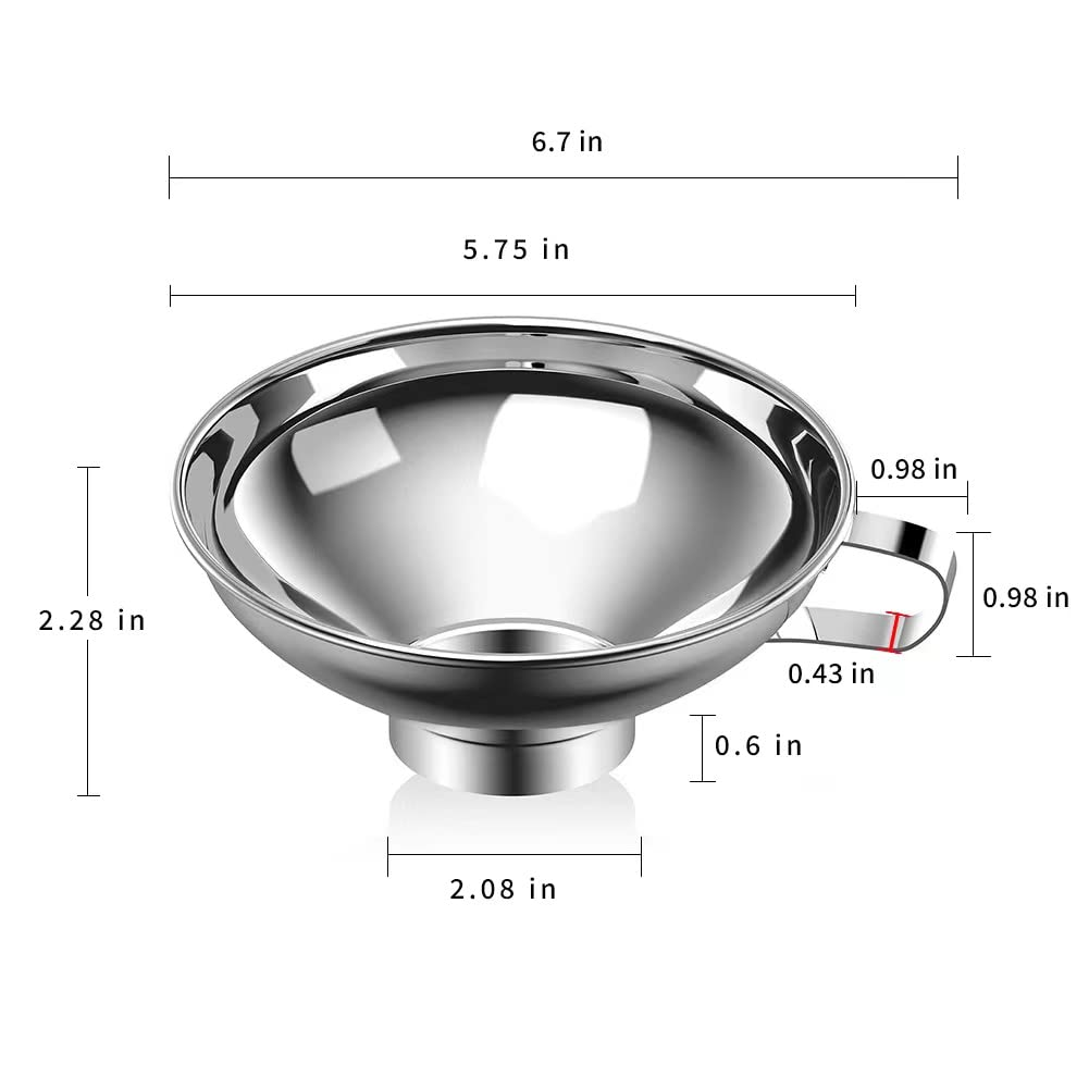 Canning Funnel for Kitchen Use, Wide Mouth Food Grade Stainless Steel Funnel for Wide and Regular Mouth Mason Jar, Deal for Filling Bottle, Liquid and Solid — image 2