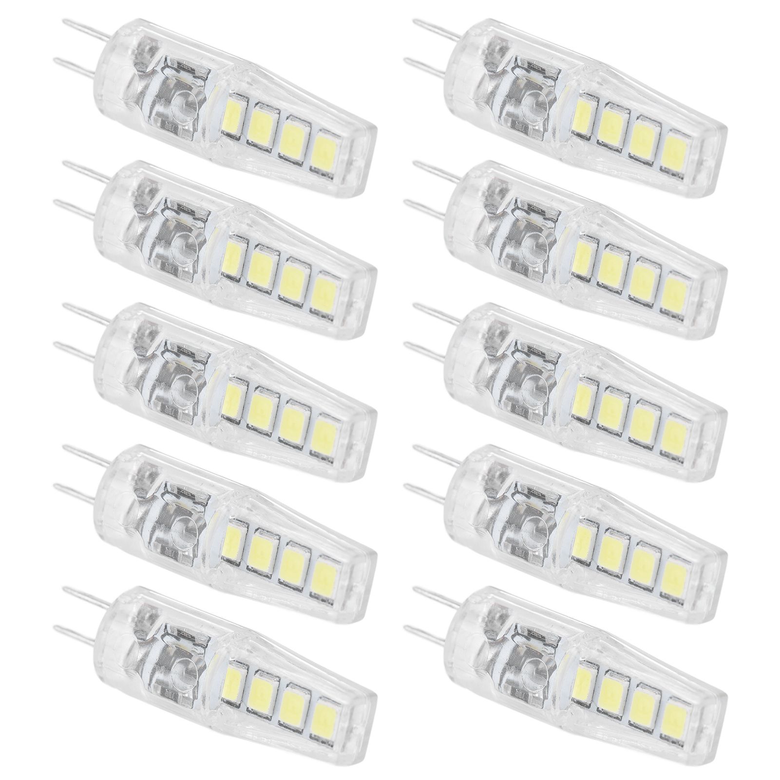 10Pcs G4 8LED Light 2835 Lamp Chips 2W 360 Angle PC Lamp Bulb for Home Office 220VWhite Light โ image 2