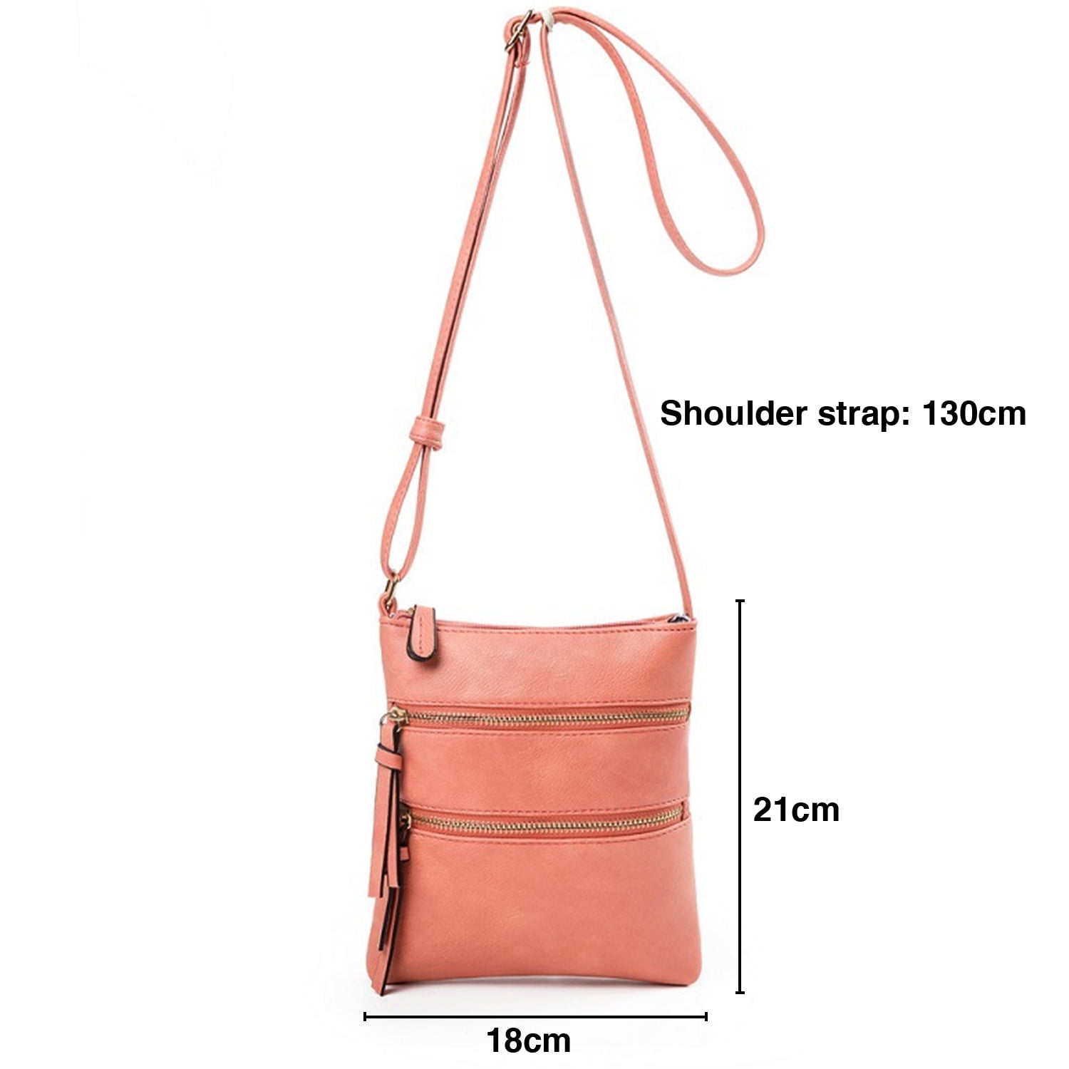 Small Crossbody Purses for Women Multi Pocket Travel Bag Over The Shoulder with Extra Long Strap - Beige Watermelon Red — image 3