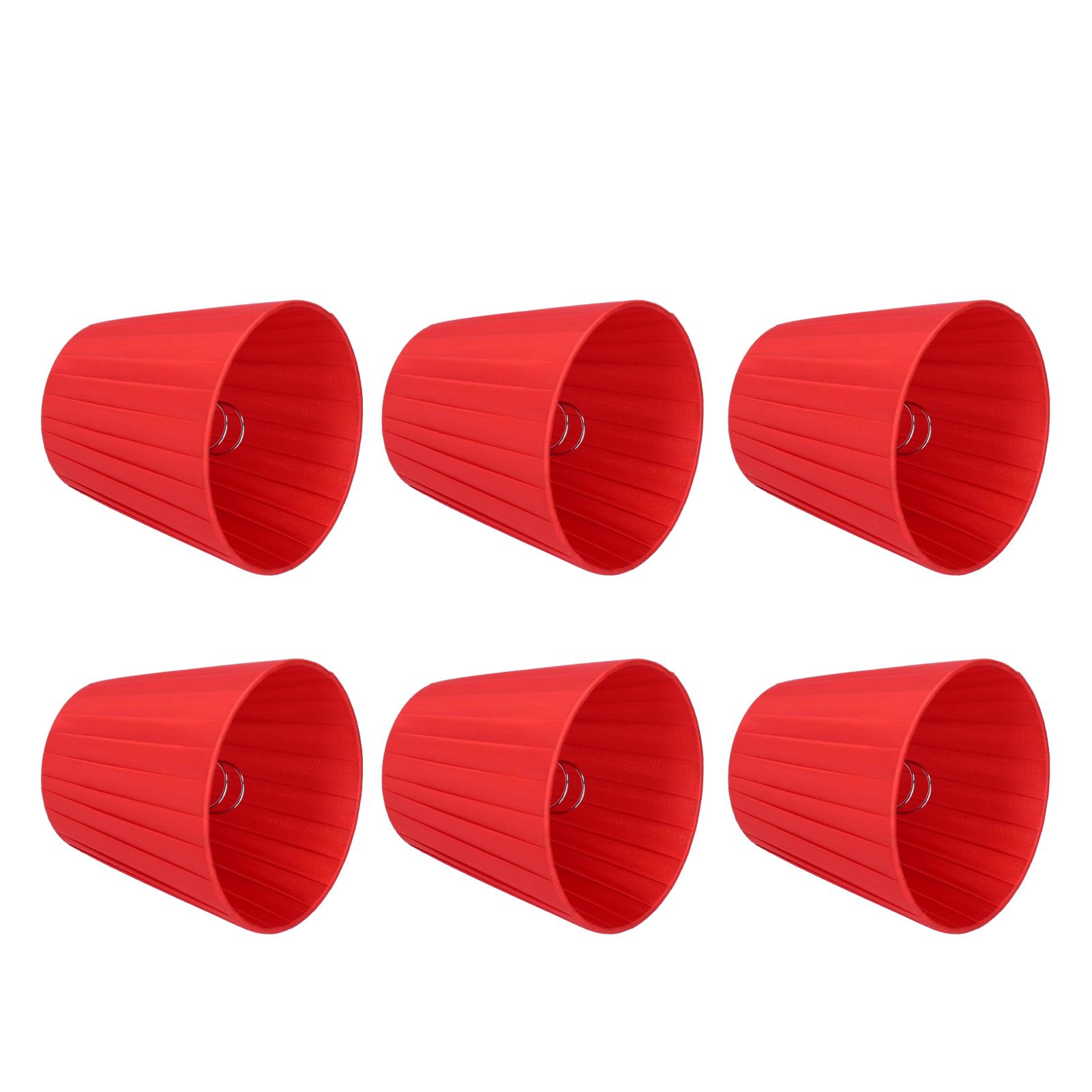 6Pcs Lampshade Modern Fabric Table Lamp Cover for Crystal Chandelier Wall Light Red — image 3