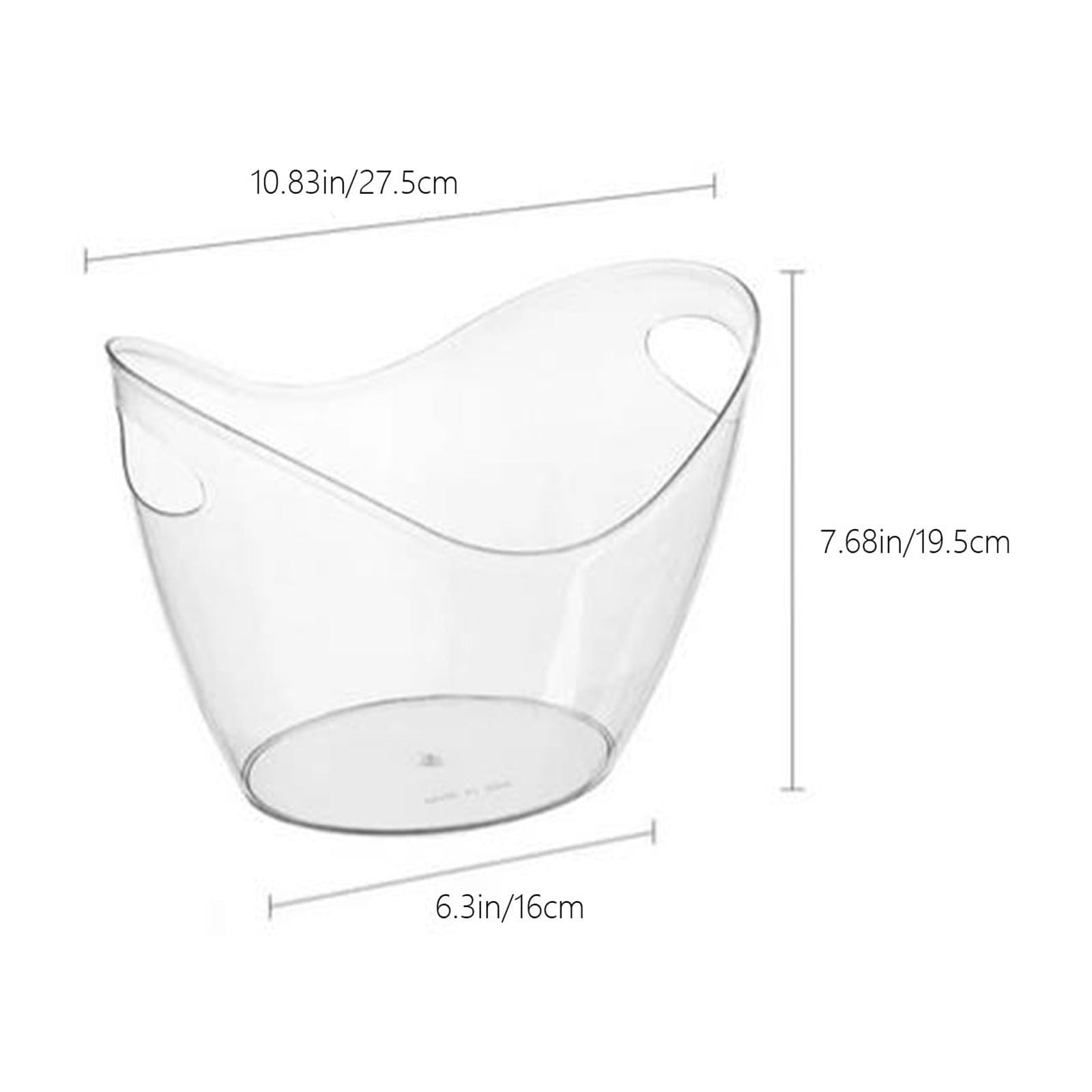 Plastic Ice Bucket for Parties, Bar, Home, Kitchen, Outdoor Etc, Champagne Bucket for Beer Wine, Fruit Clear — image 3