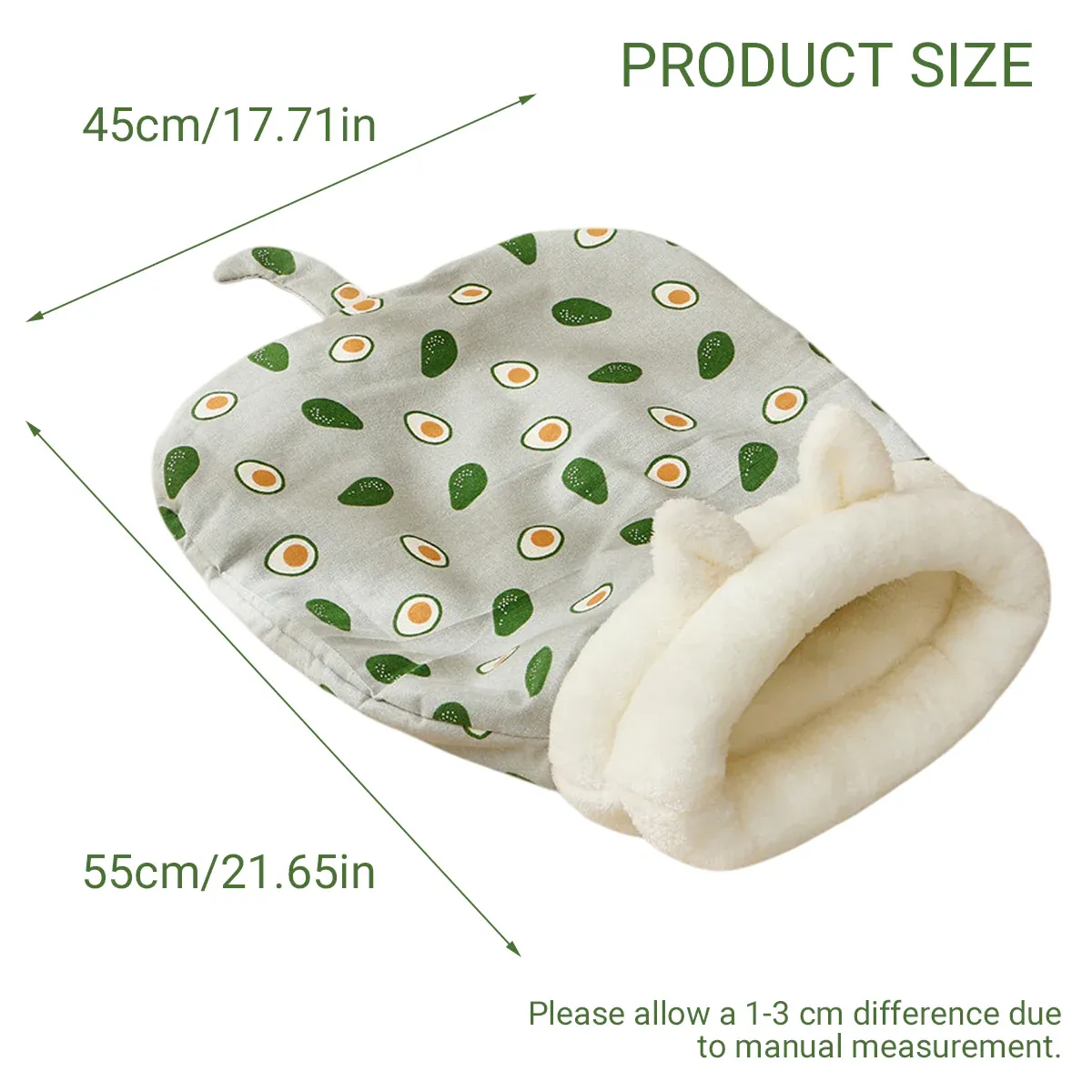 Semi Enclosed Warm Cat Sleeping Bag Comfortable Soft Fleece Pet Bed Easy Clean - Fish — image 4