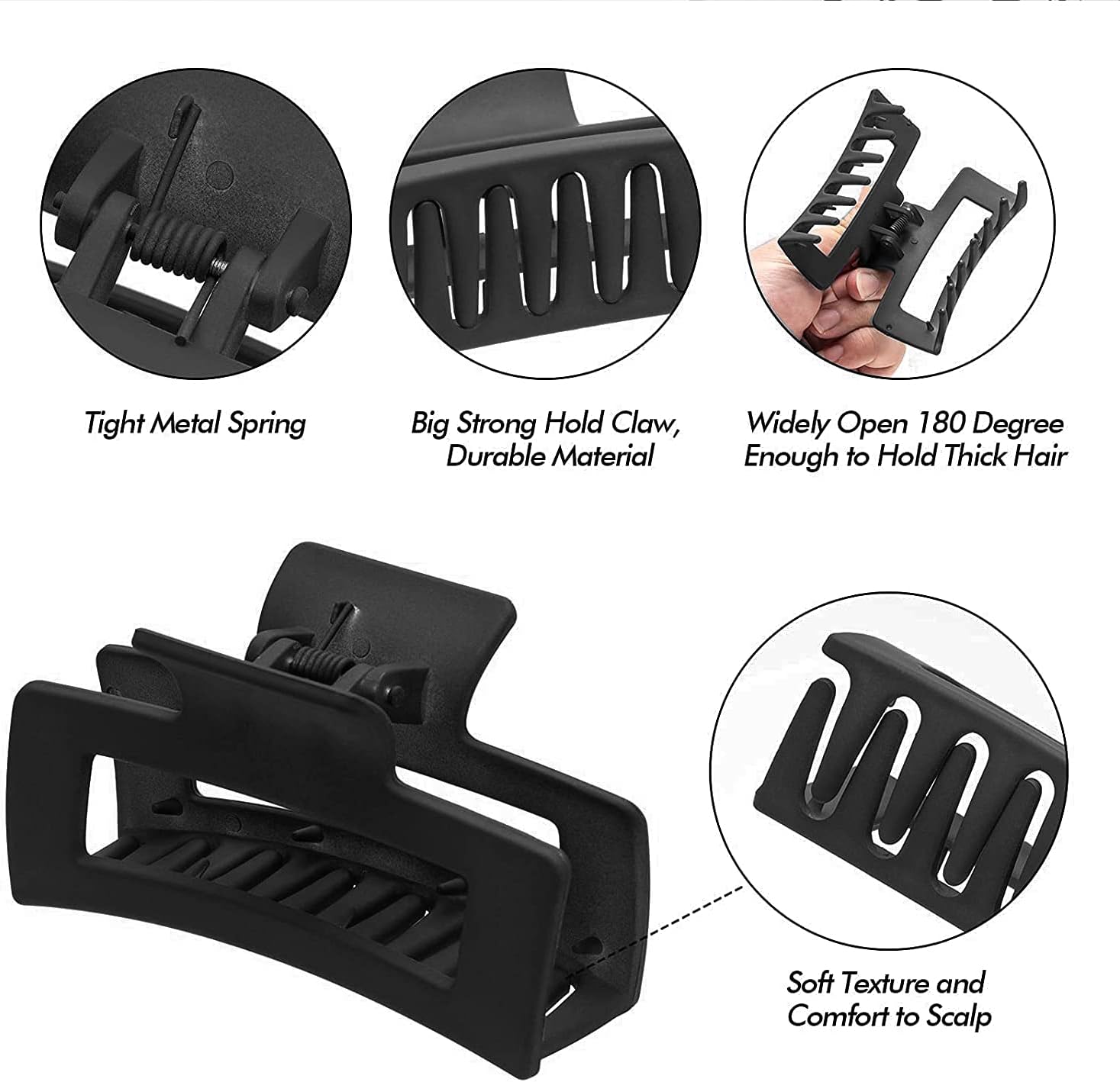 5 Pcs Hair Claw Clips-Nonslip Large Claw Clip Strong Hold Hair Clips Suitable for Women Fashion Hair Styling Accessories — image 4
