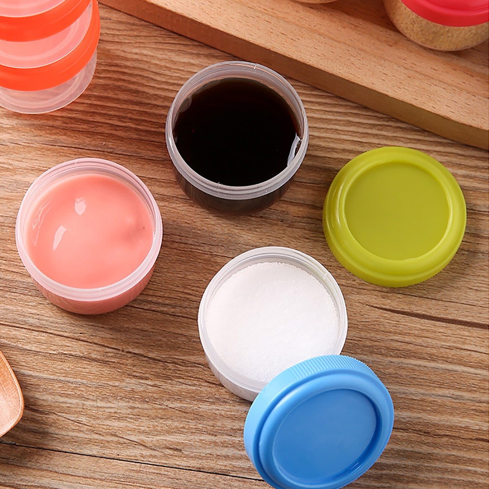 4 Pieces Plastic Jars With Lids, Small Plastic Storage Jars With Screw On Lids, Mini Wide-Mouth Refillable Storage Containers, Empty, Grey โ image 5