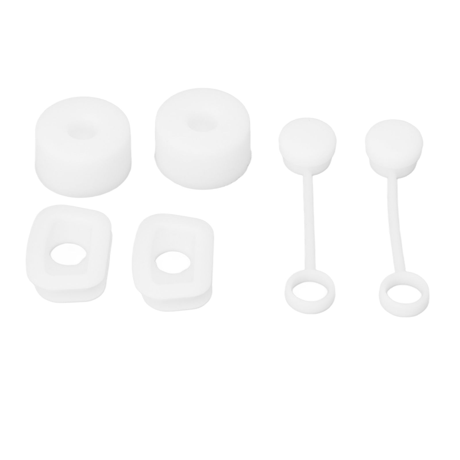 6PCS Cup Straw Stopper Sealed Reusable Straw Cover Cap Square Round Spill Stoppers Silicone Leak Stopper Set White โ image 6