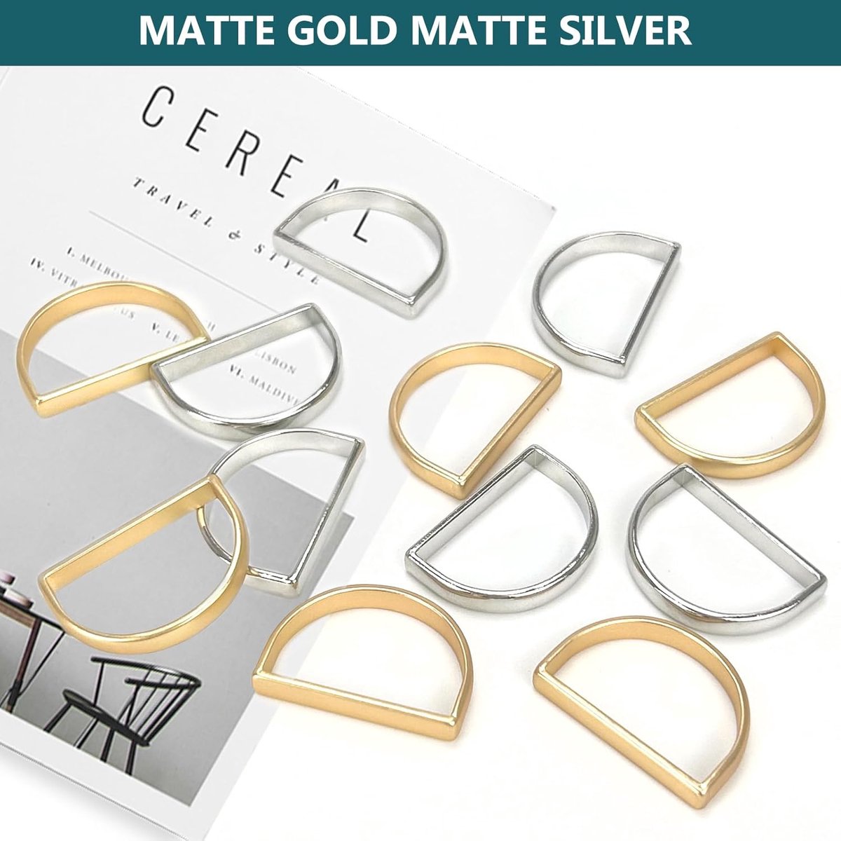12 pieces napkin rings - gold napkin ring - Napkin rings table decoration - Napkin Ring - Gold Napkin Rings - Silver Napkin Rings - Table Accessories - Table — image 5