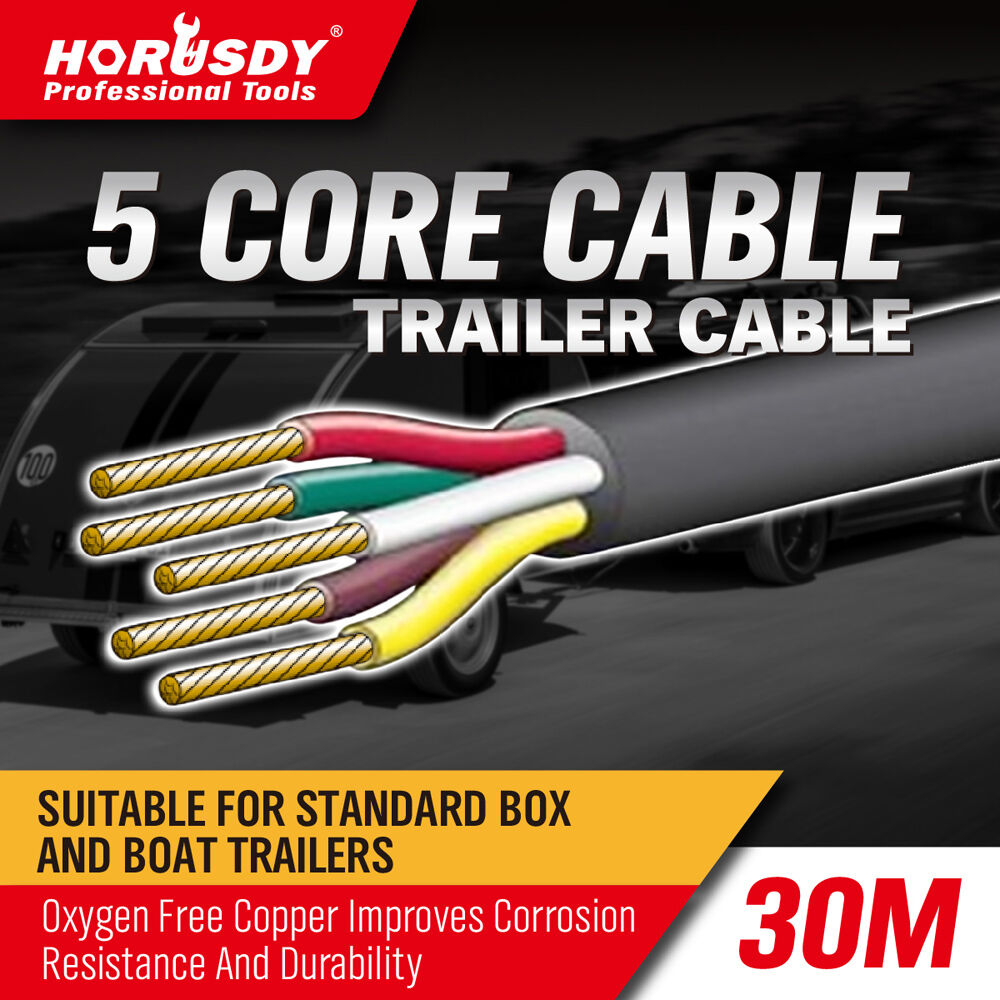 30M x 5 Core Wire Cable Trailer Cable Automotive Boat Caravan Truck Coil V90 PVC — image 2