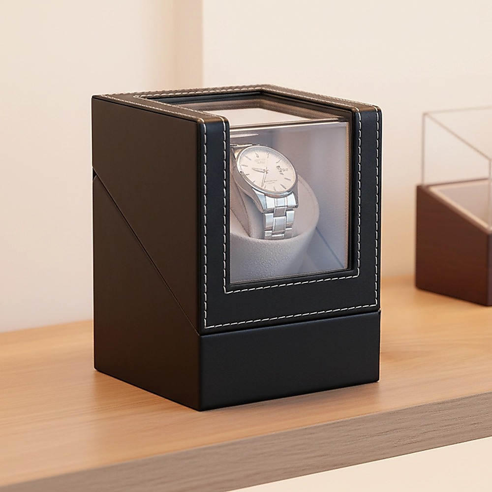 Automatic Watch Winder Display Box Case Motor Rotation Storage PU Leather — image 5