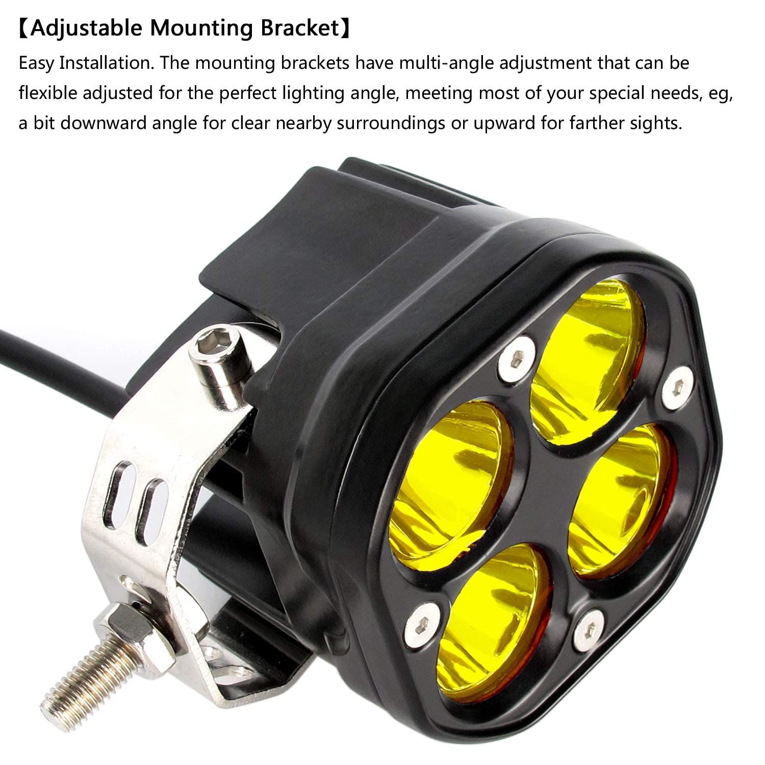 Yellow Led Pods Lights 3Inch 40W Led Driving Off Road Lighting 12V 24V Spot Cube Light Bar for 4WD Pickup Trucks Boat (Pack of 2)