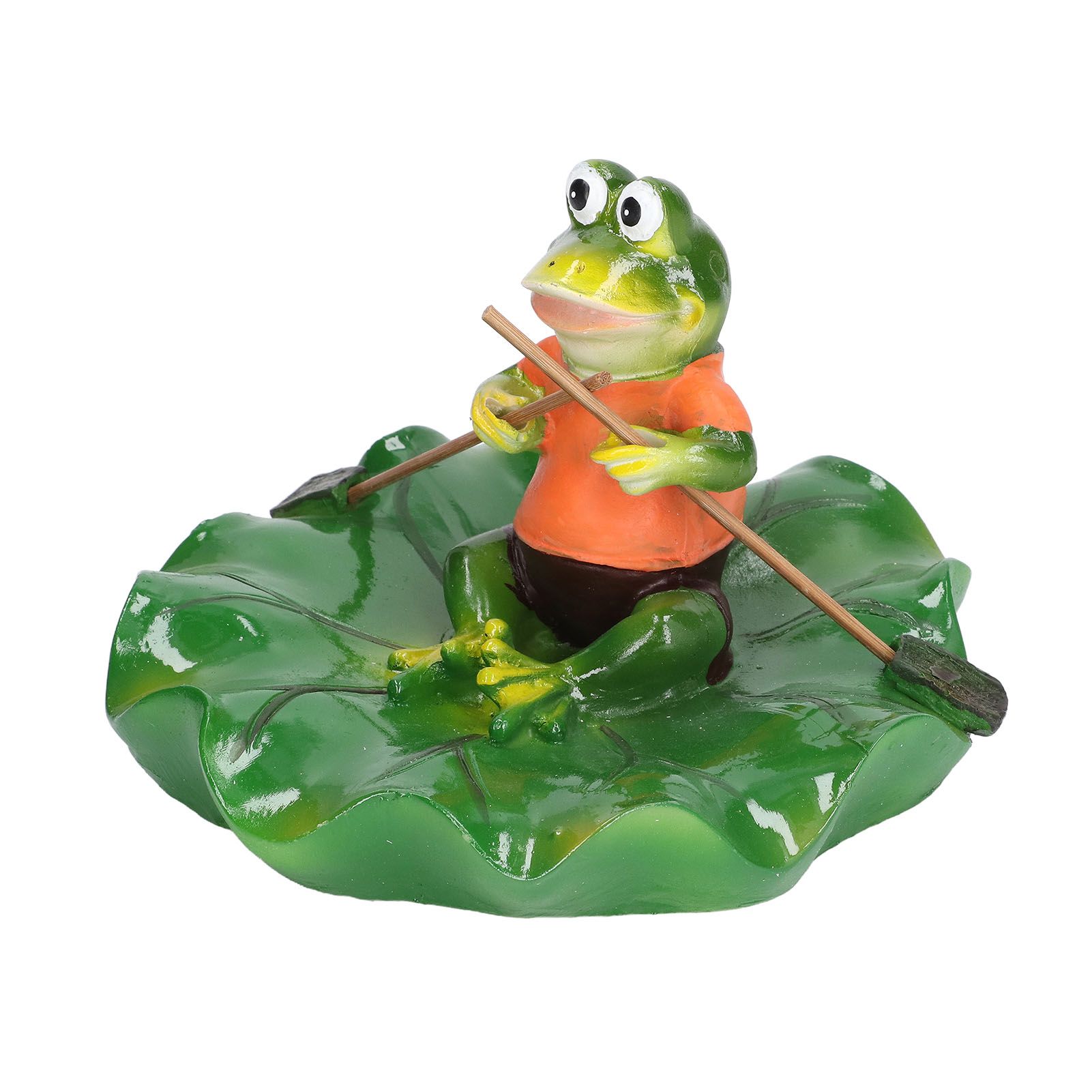 Simulation Resin Floating Lotus Leaf Frogs Ornament Fish Pond Fountain Landscape Decor — image 5