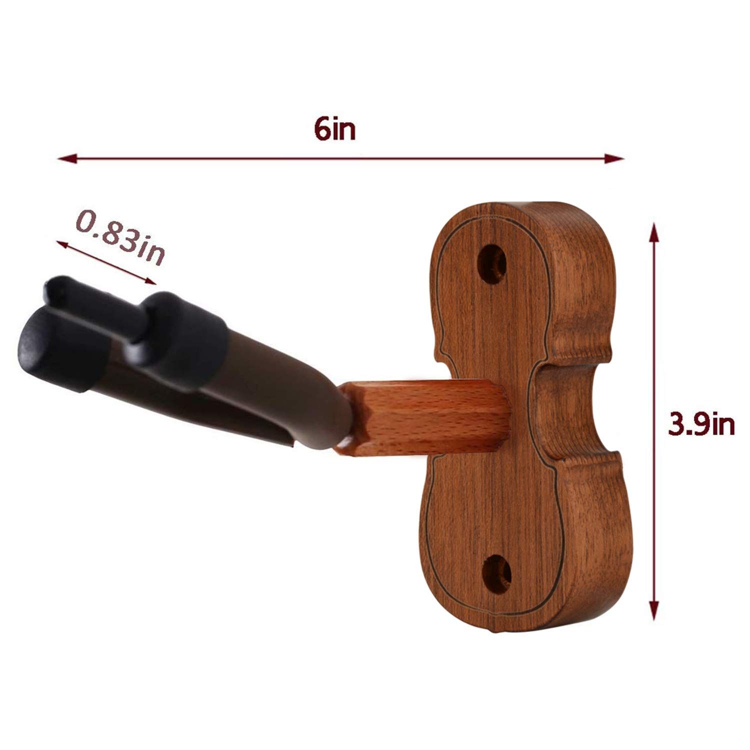 Violin Wall Mount Violin Hanger with Bow Hook Home & Studio Rosewood Violin/Viola Stand Special design โ image 3
