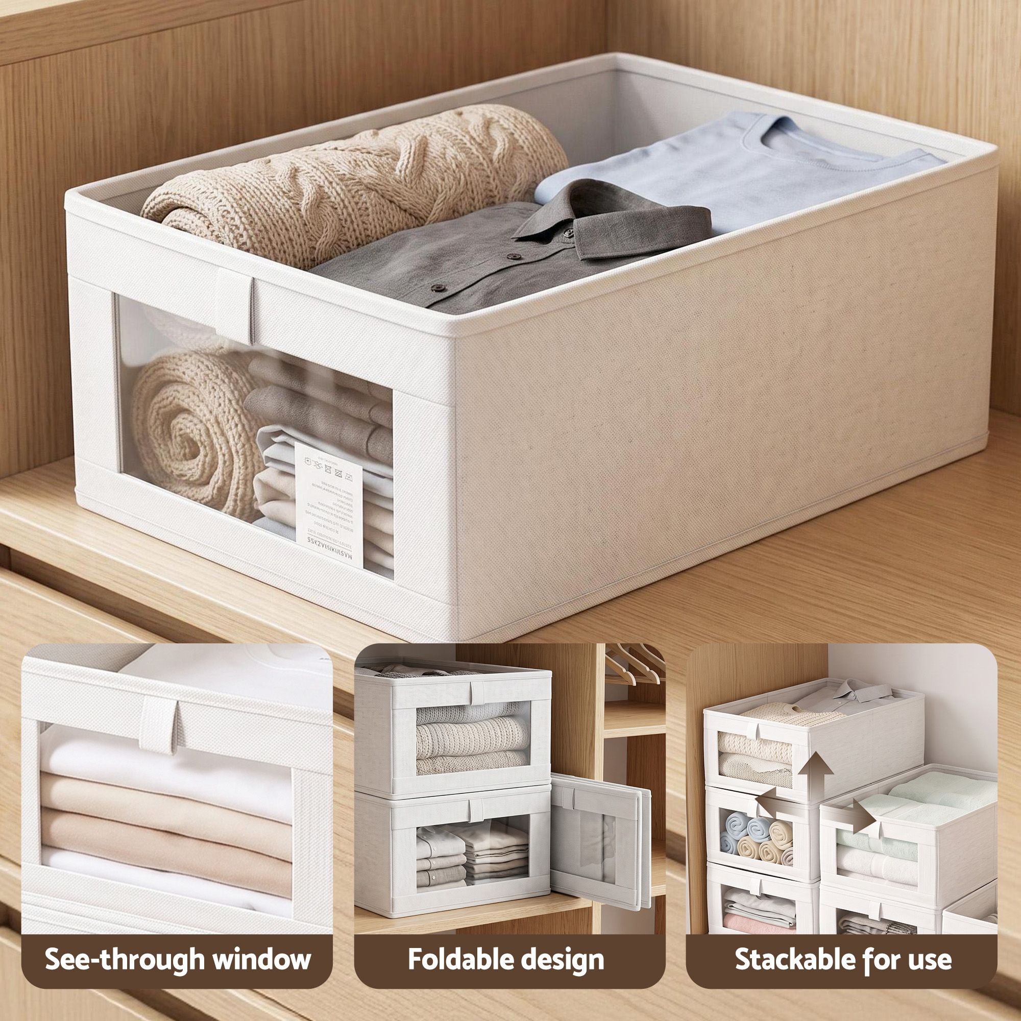 Artiss 6 Pack Linen Closet Organizers and Storage Foldable Clothing Bins โ image 4