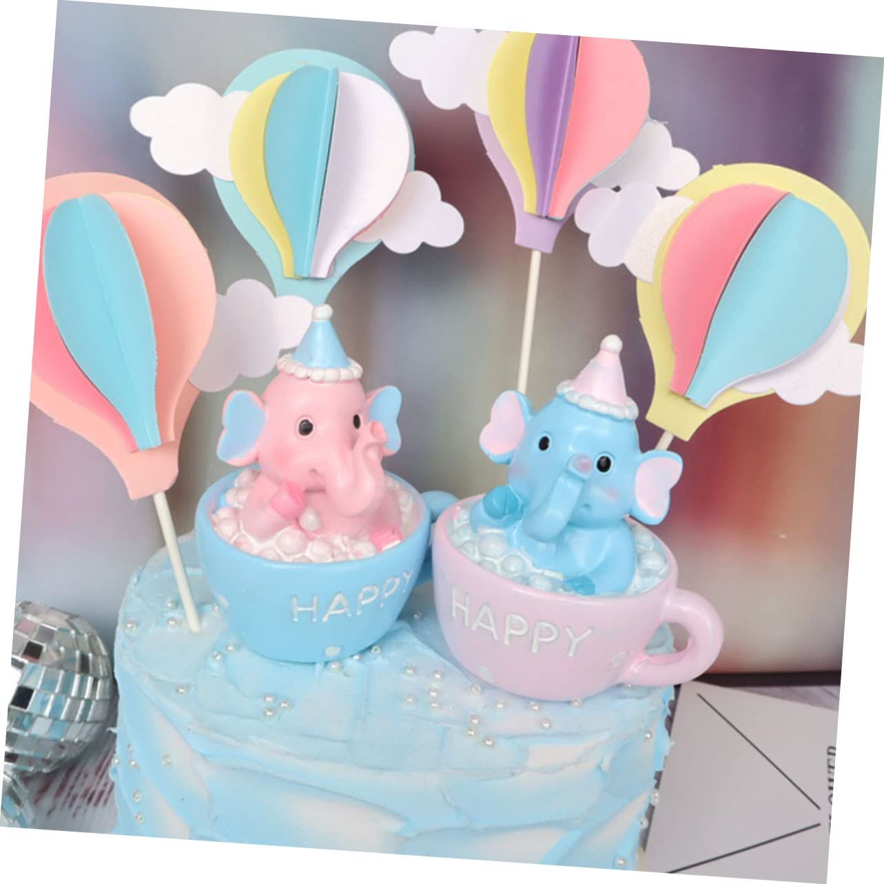 4pcs Cake Topper Balloon Cupcake Decoration Wedding Dessert Decorations Party Cupcake Decorations Valentines Cake Inserted — image 2