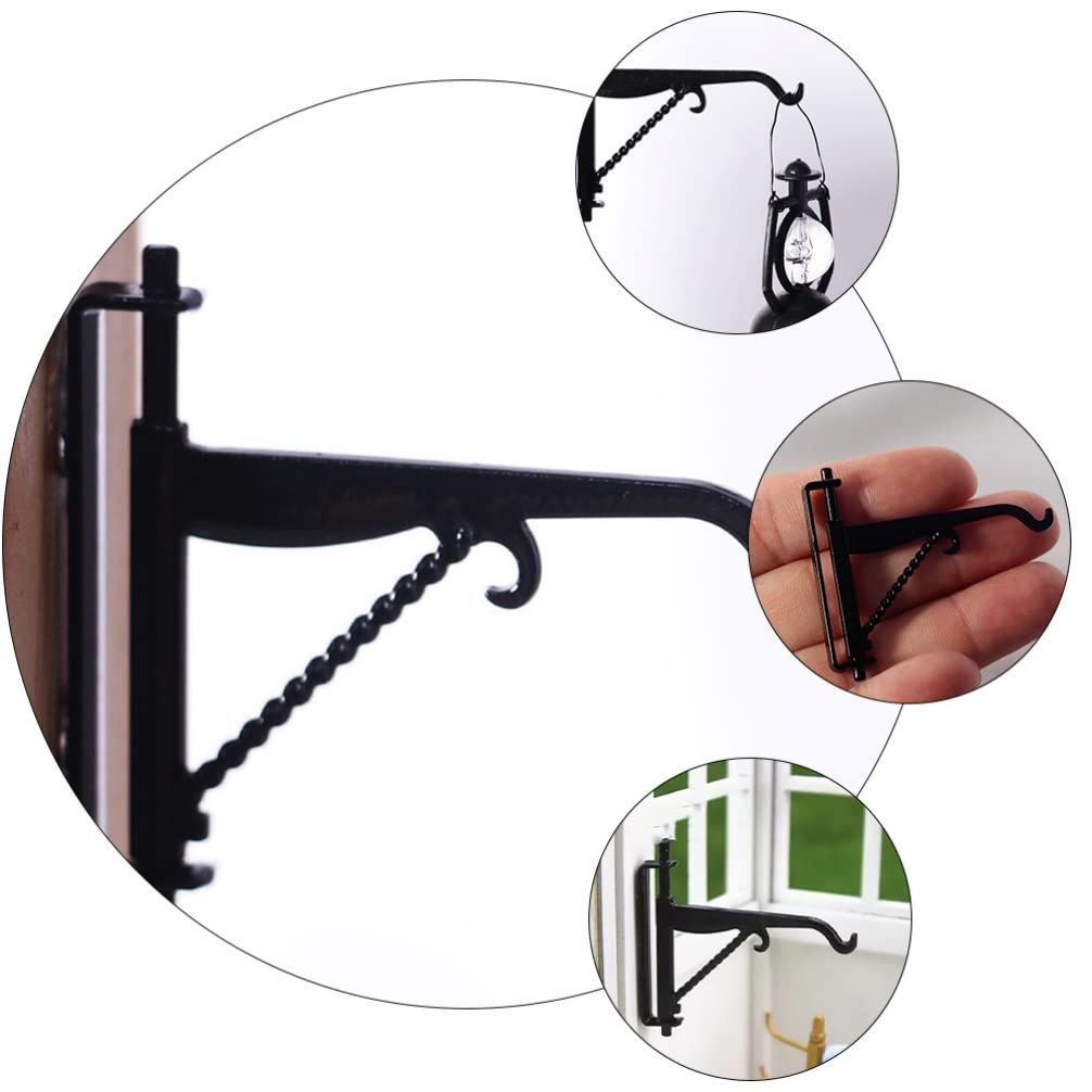 4pcs Miniature Dollhouse Plant Bracket Dollhouse Plant Hangers Wall Hooks Iron Wall Hooks for Plant Hanging Bird Feeder Dollhouse — image 5