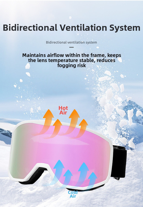Outdoor sports products, Winter skiing anti UV card myopia cylindrical double-layer anti fog skiing goggles โ image 4
