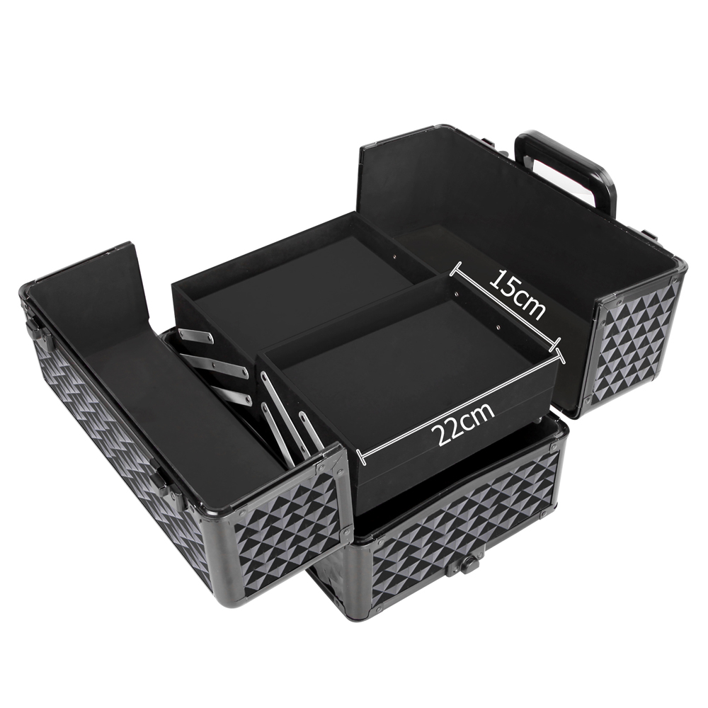 Embellir Makeup Case Beauty Trolley Cosmetic Organiser Box Travel Wheels Diamond โ image 3
