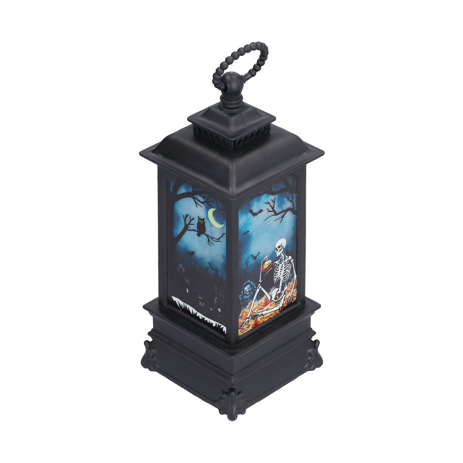Halloween Lantern LED Flameless Exquisite Beautiful Vintage Battery Powered Halloween LampSkull — image 5