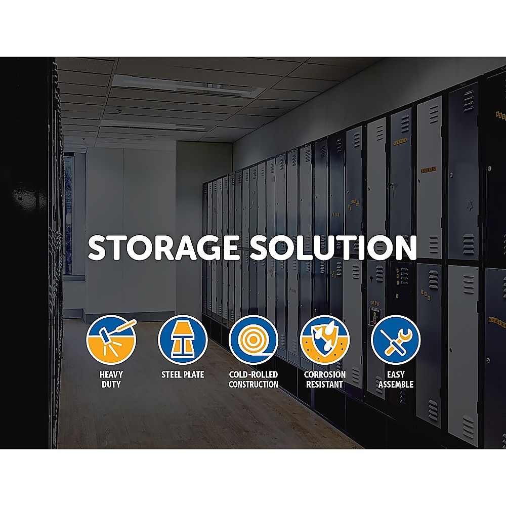 Black Two-Door L-shaped Office Gym Shed Storage Lockers — image 4