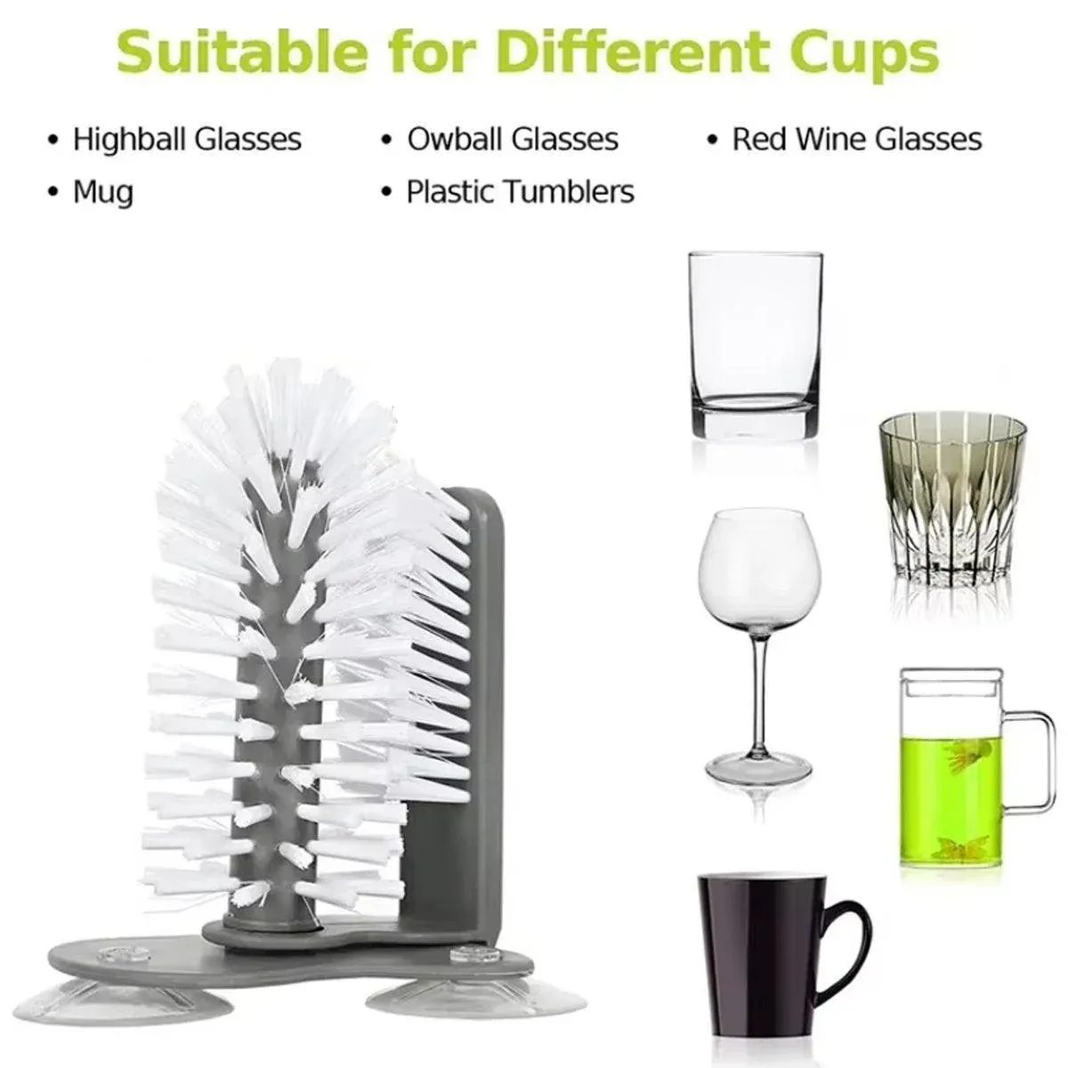 Sink Water Bottle Cleaning Brush Glass Cup Brush Suction Cup Brush Kitchen Tool โ image 5