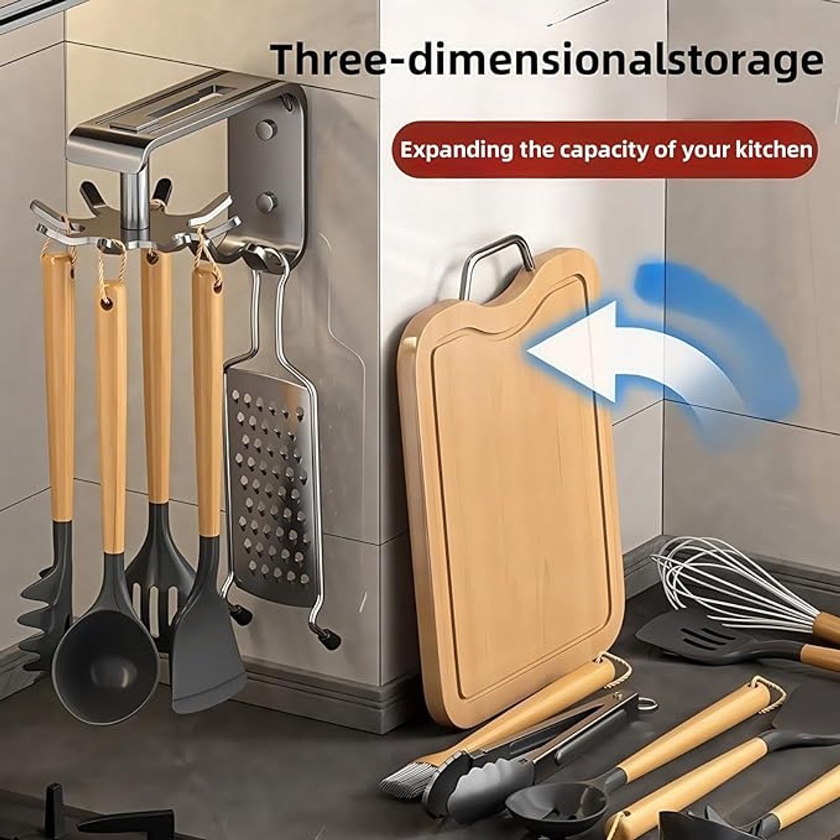 Kitchen Utensils - 2-Piece Hook - Cabinet Hook - Room Hook - Storage - Kitchen Storage - Suitable for Bathroom/Balcony/Bedroom/Knives/Tools/Towels (Black) โ image 5