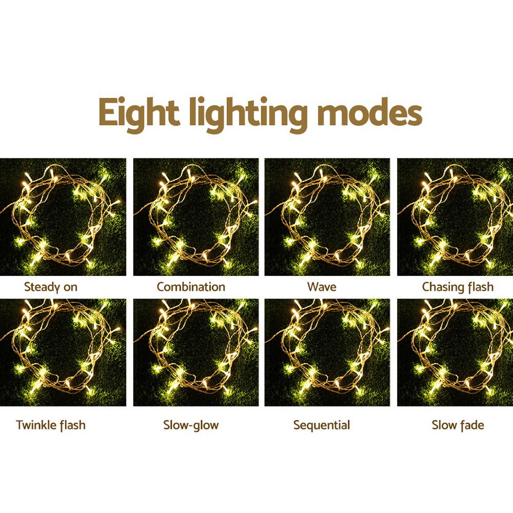 3X6M Christmas Lights Curtain Light Warm White 600 LED Jingle Jollys โ image 5