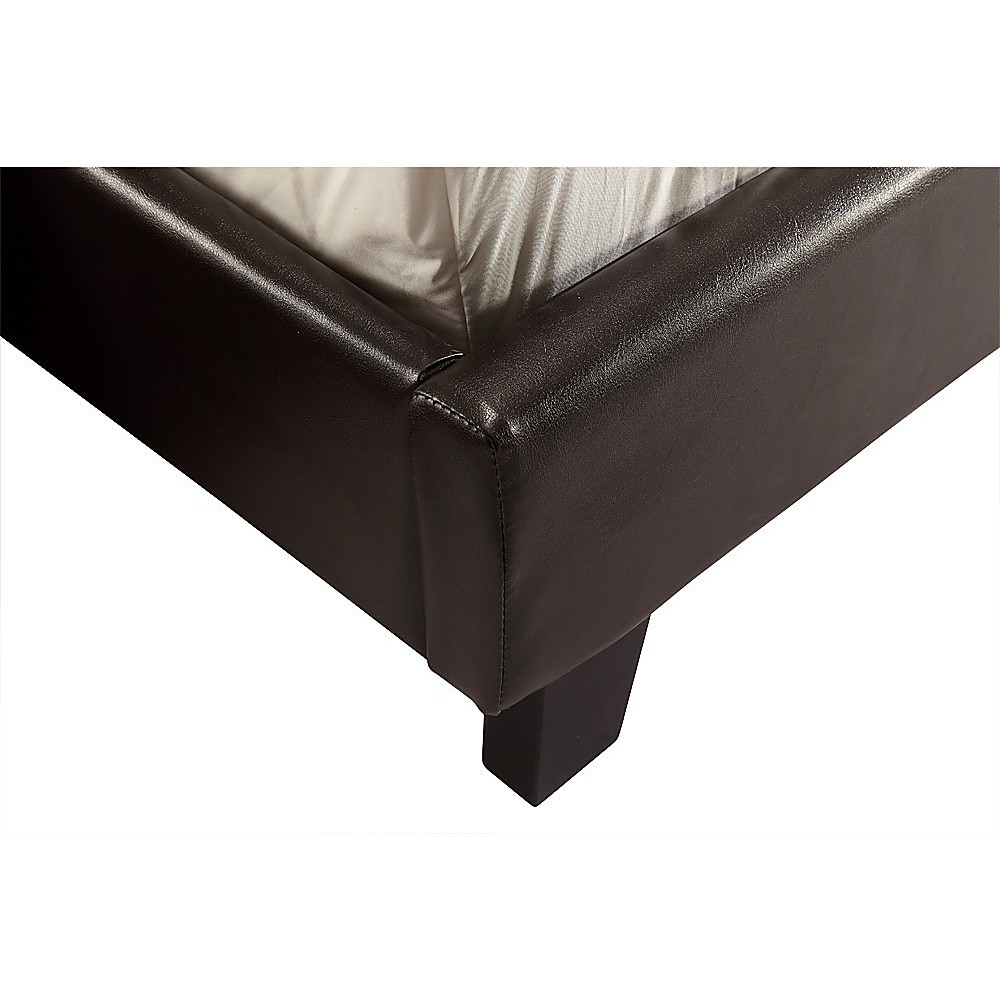 Double PU Leather Bed Frame Brown โ image 4
