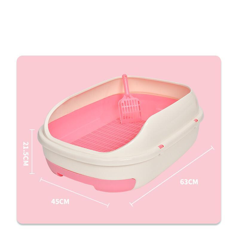YES4PETS Large Portable Cat Toilet Litter Box Tray with Scoop and Grid Tray-Pink โ image 4