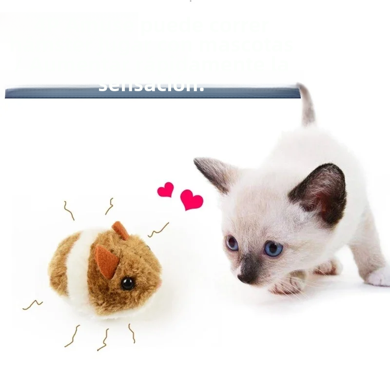 Interactive Plush Hamster Pet Toy, Safe Mechanical Mouse that Will Spin and Escape 1pcs, Cute Valentine's Day Gift for Cat Lovers — image 4