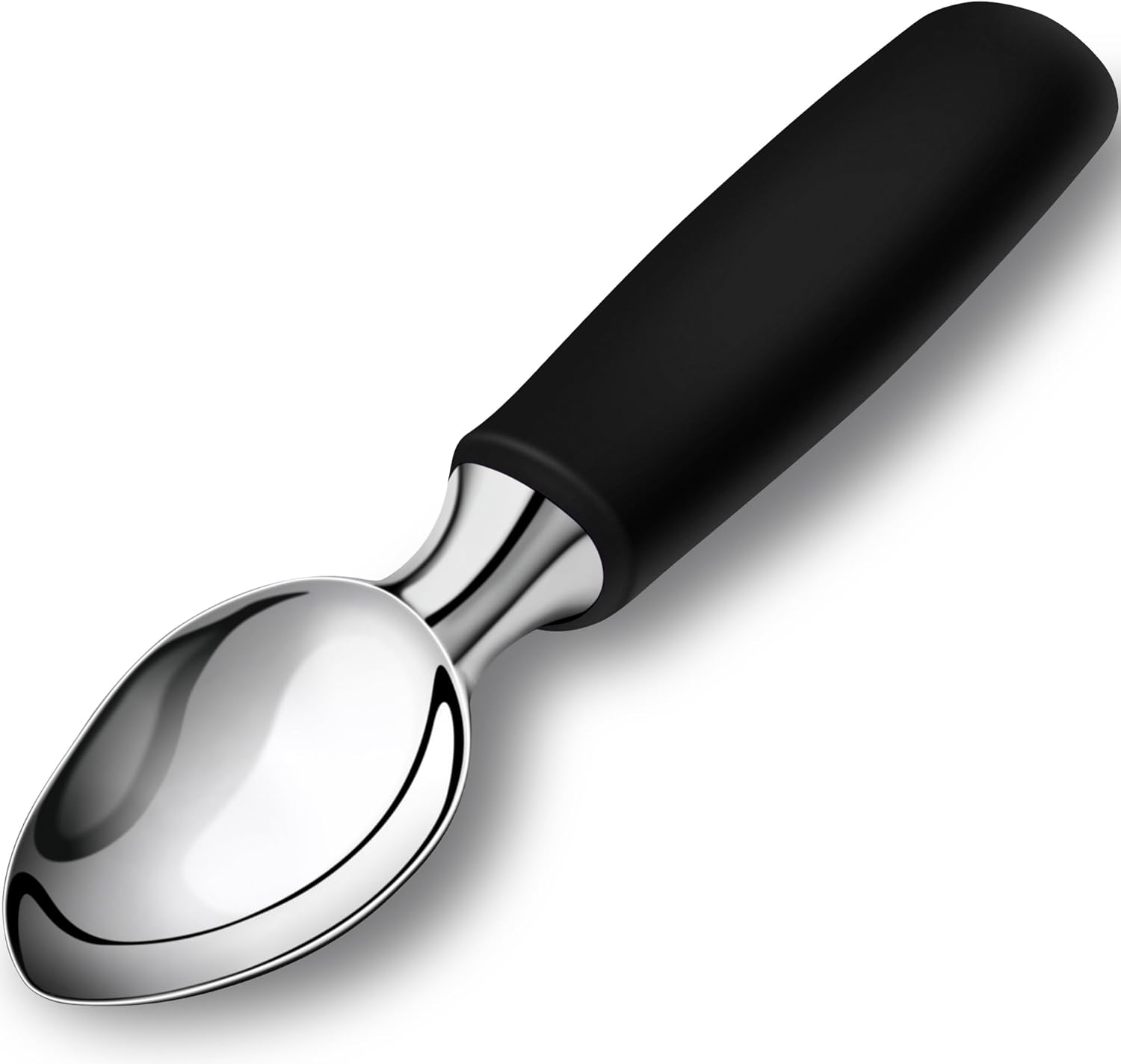 Ice Cream Scoop Stainless Steel, Ice Cream Scooper Professional Large Ice Cream Scoops With Non-Slip Rubber Handle, Ice Cream Spade for Cookie Dough, Gelato