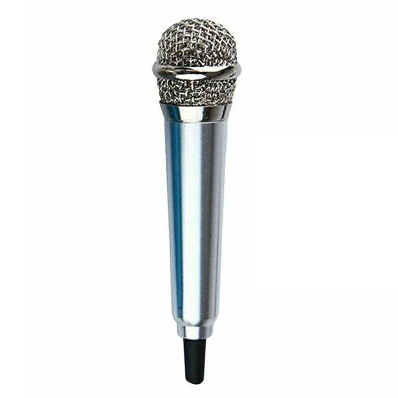 Mini Microphone Portable Vocal Instrument Mic for Mobile Phone Laptop Notebook - Silver