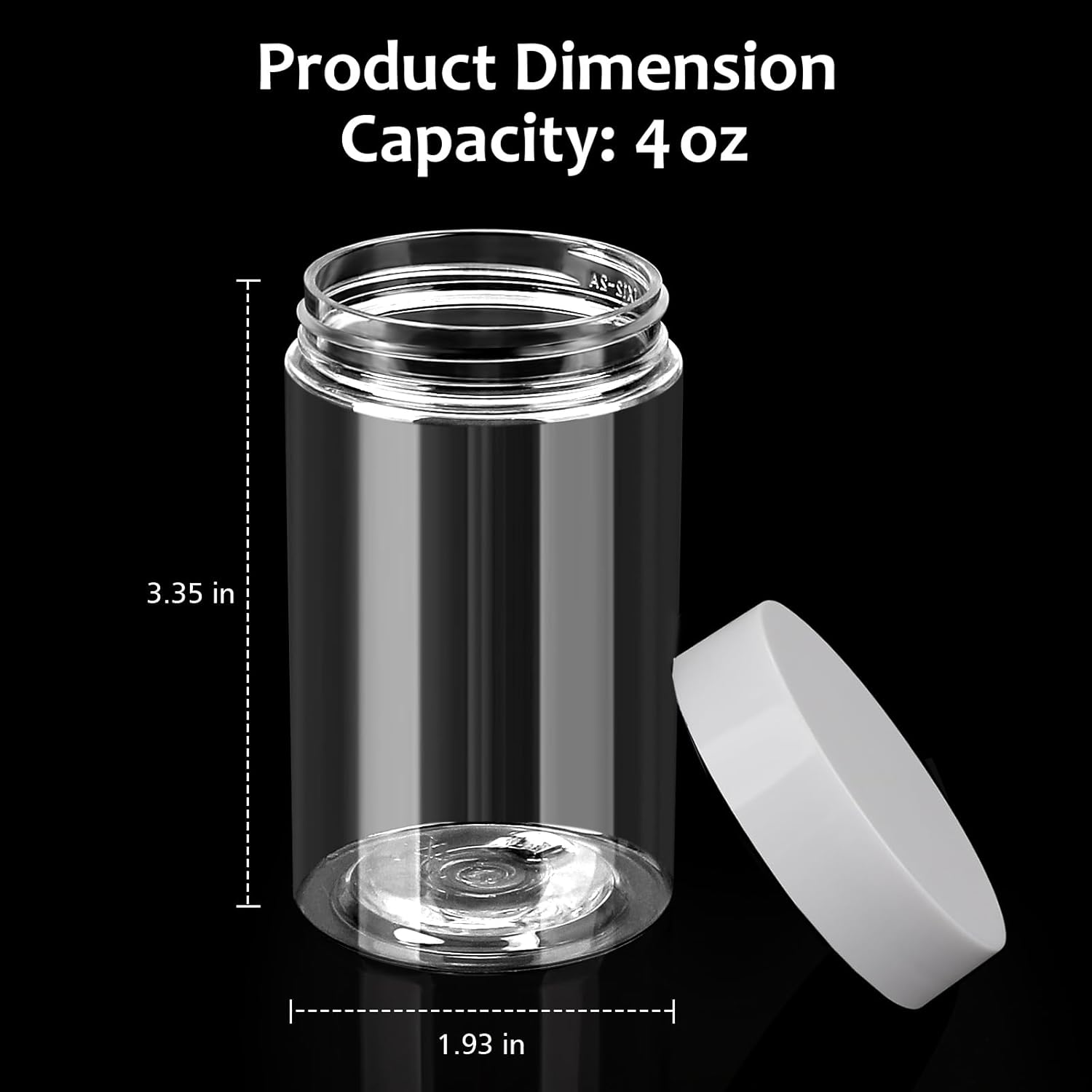 4 Pack Plastic Jars, 4 OZ Round Clear Cosmetic Container Jars with White Lids, Leak Proof Makeup Sample Container, Refillable Travel Cosmetic Storage for DIY — image 4