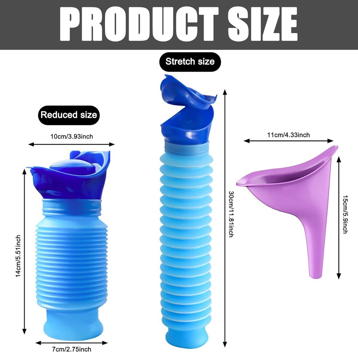 4 Pack Reusable Unisex Urinal Toilet Kit for Camping and Car, 750 ml โ image 5