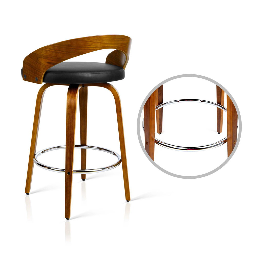 Artiss 2x Bar Stools Swivel Seat Curving Backrest โ image 4