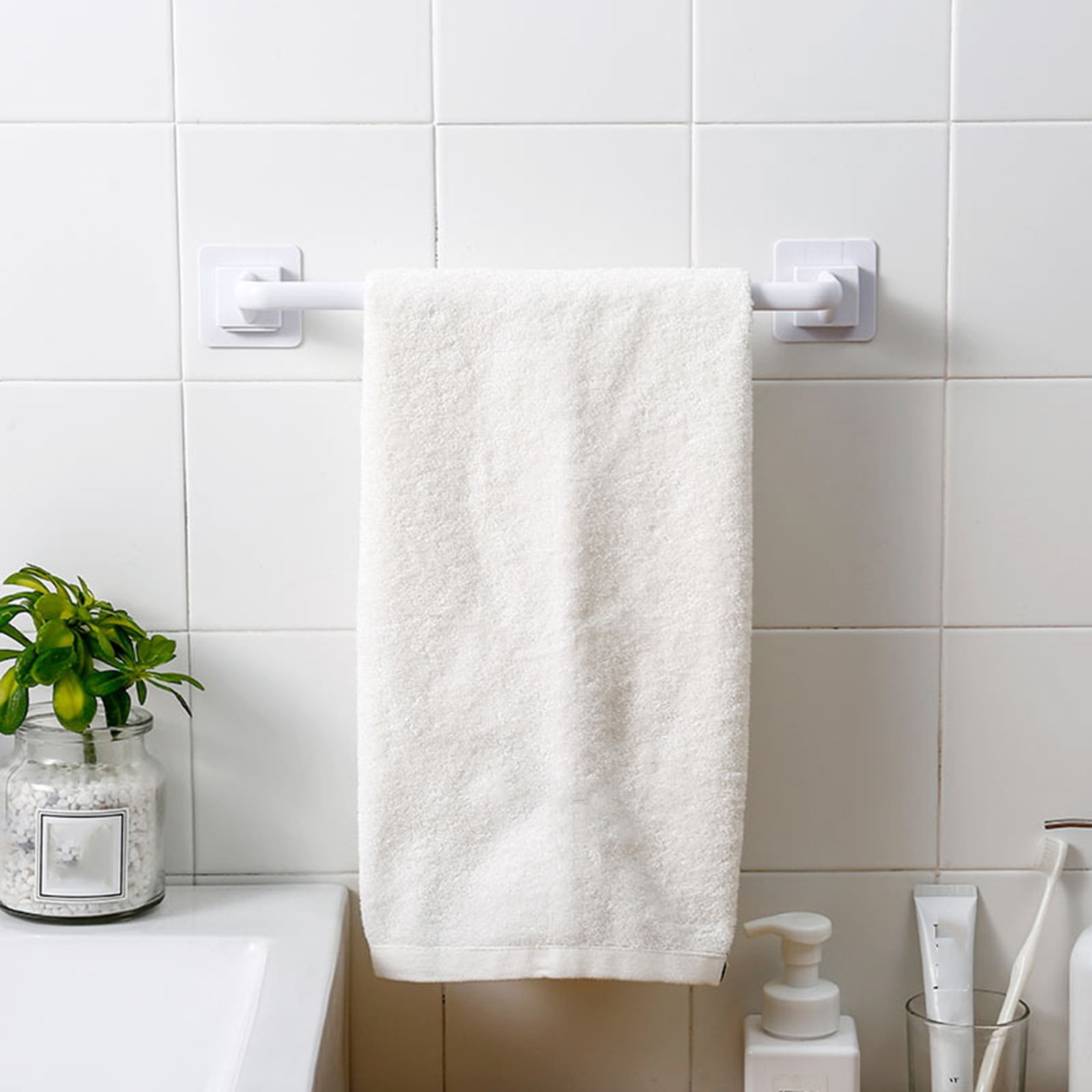 Self Adhesive Towel Bar, No Drill Stainless Steel Hand Towel Rail for Bathroom, Kitchen and Laundry Wall Storage, 27 cm, White — image 3