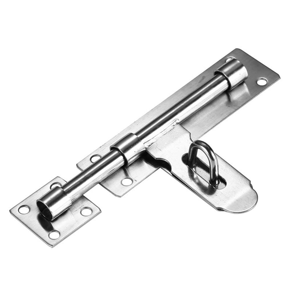 Sliding Door Lock, 8 Inch Latch Door Lock Slide Lock with Padlock Clasp Lockable Sliding Door Bolt Solid Stainless Steel Sliding Tower