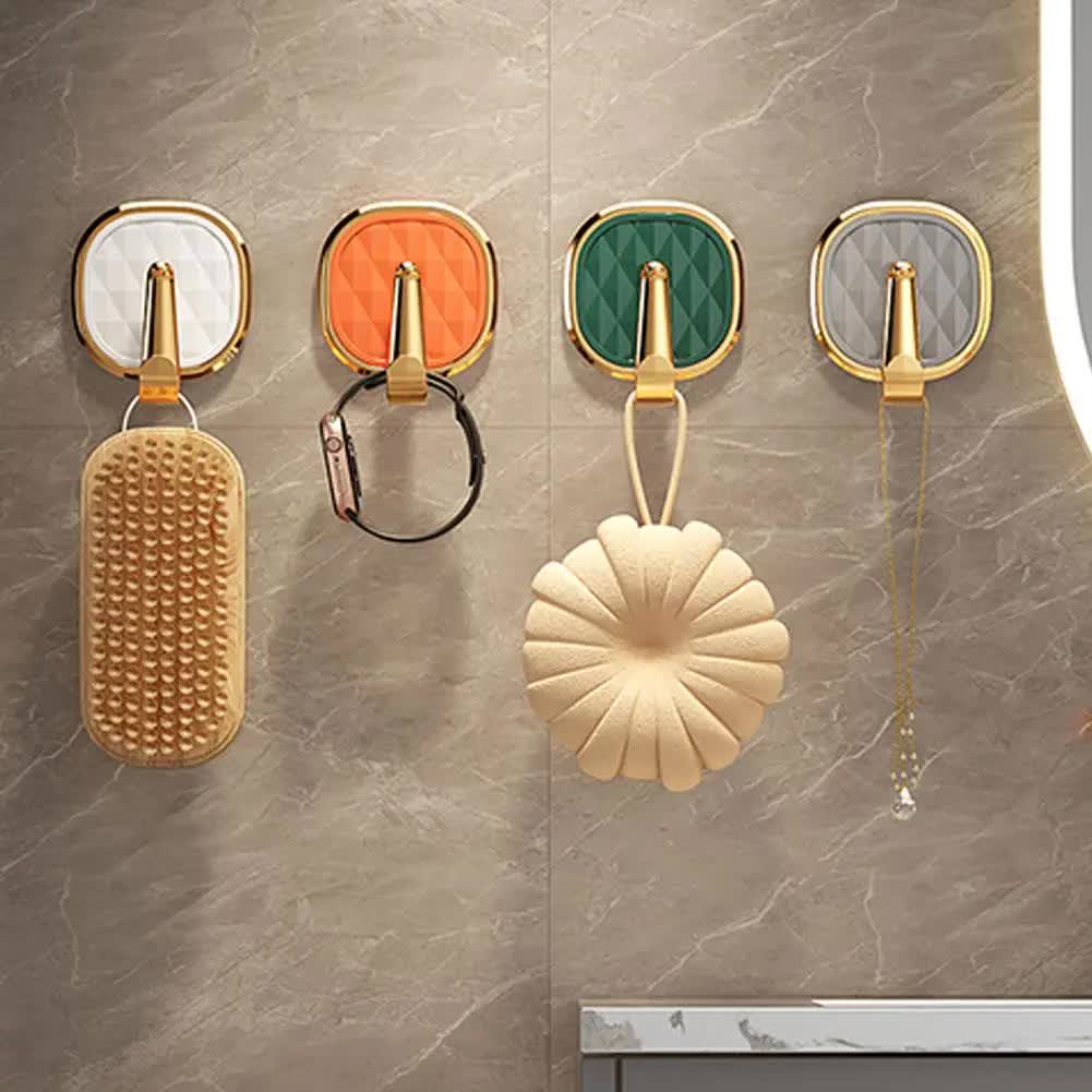 5 Pack Self-Adhesive Wall Hooks, No-Drill Strong Hold Towel and Bag Hooks for Kitchen, Bathroom, Bedroom and Entryway, Assorted Colours โ image 3