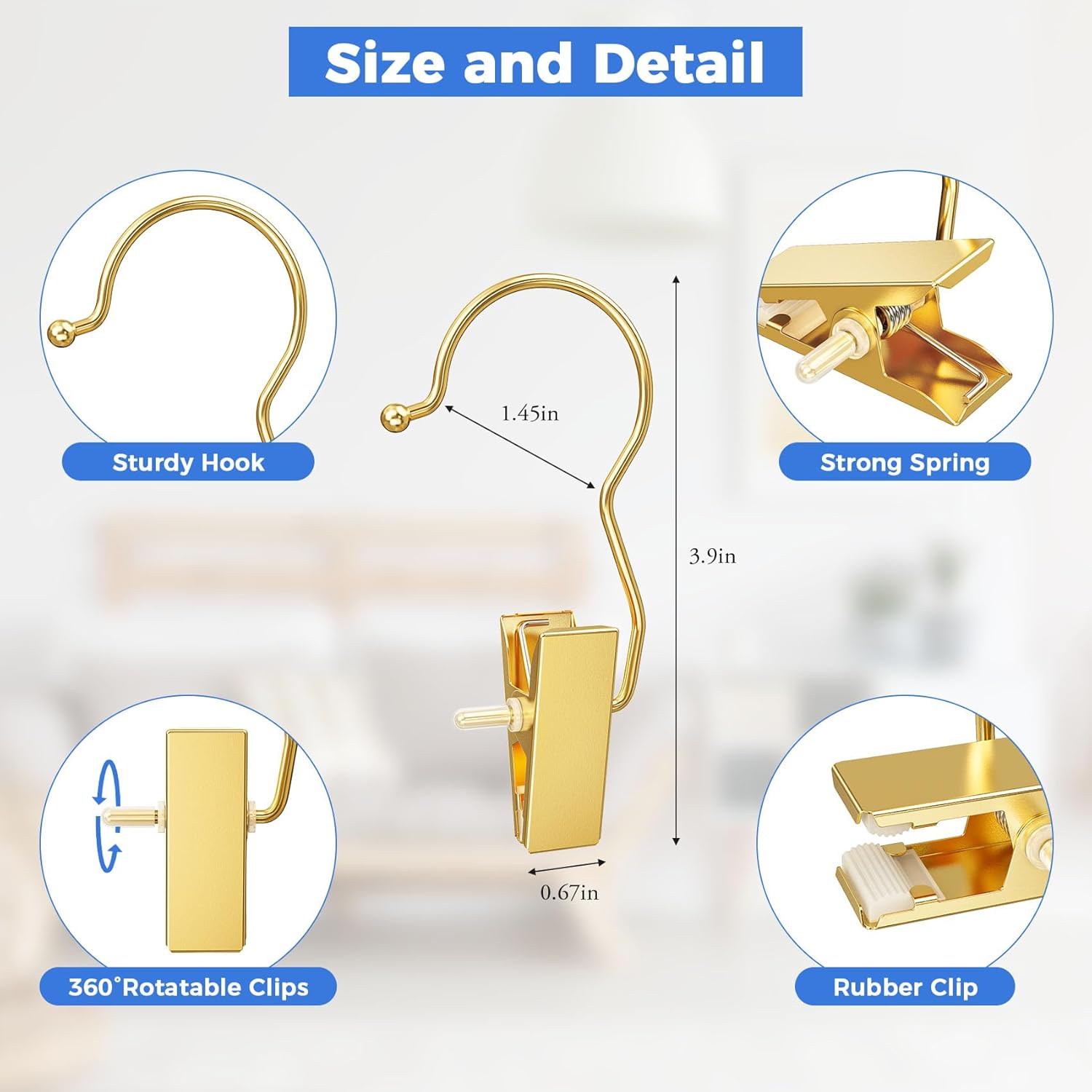 30 Pack Gold Boot Hangers for Closet, Pants Hangers with Clips Portable Travel Hanger Space Saving, Boot Clip Hooks for Hanging Clothes Pins Leggings Hangers — image 2