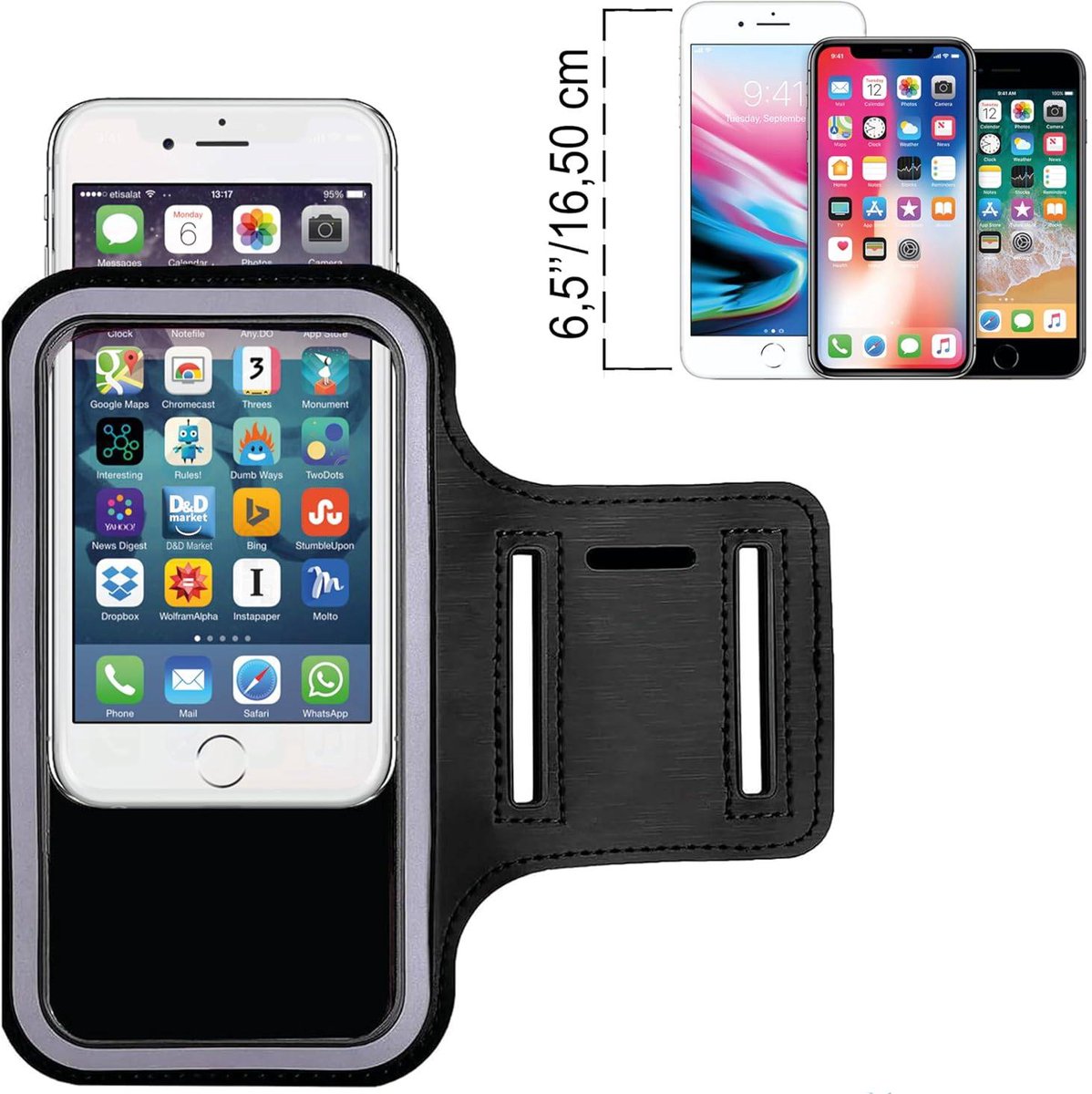 Phone Holder for Running - Running Armband - Suitable for phones up to 6.5 inches - Lightweight and universal phone holder for running, fitness and jogging — image 4