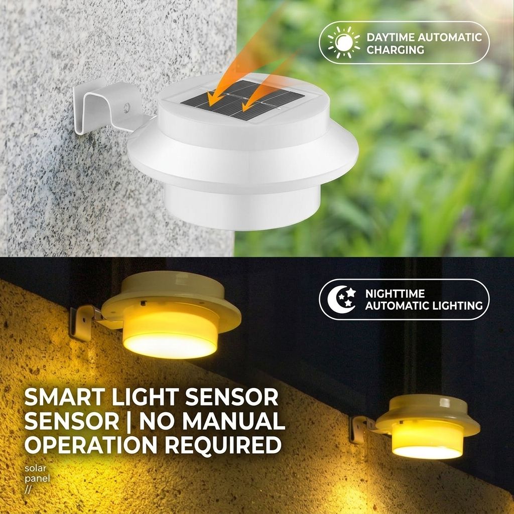 Solar Powered Smart Wall Light with Auto Dusk-to-Dawn Sensor, IP65 Waterproof Fence & Garden Accent Lighting, Available in 3000K Warm White or 6000K Cool — image 5