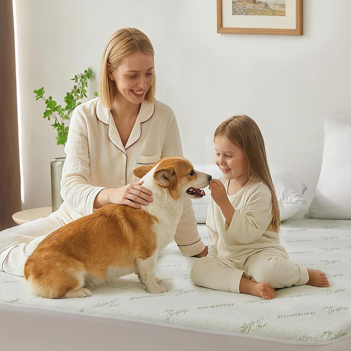 Bamboo Mattress Protector,Breathable Waterproof Mattress Cover,3D Air Fabric Cooling Bed Pad Cover, Deep Pocket 40cm(Super King,Green) โ image 6