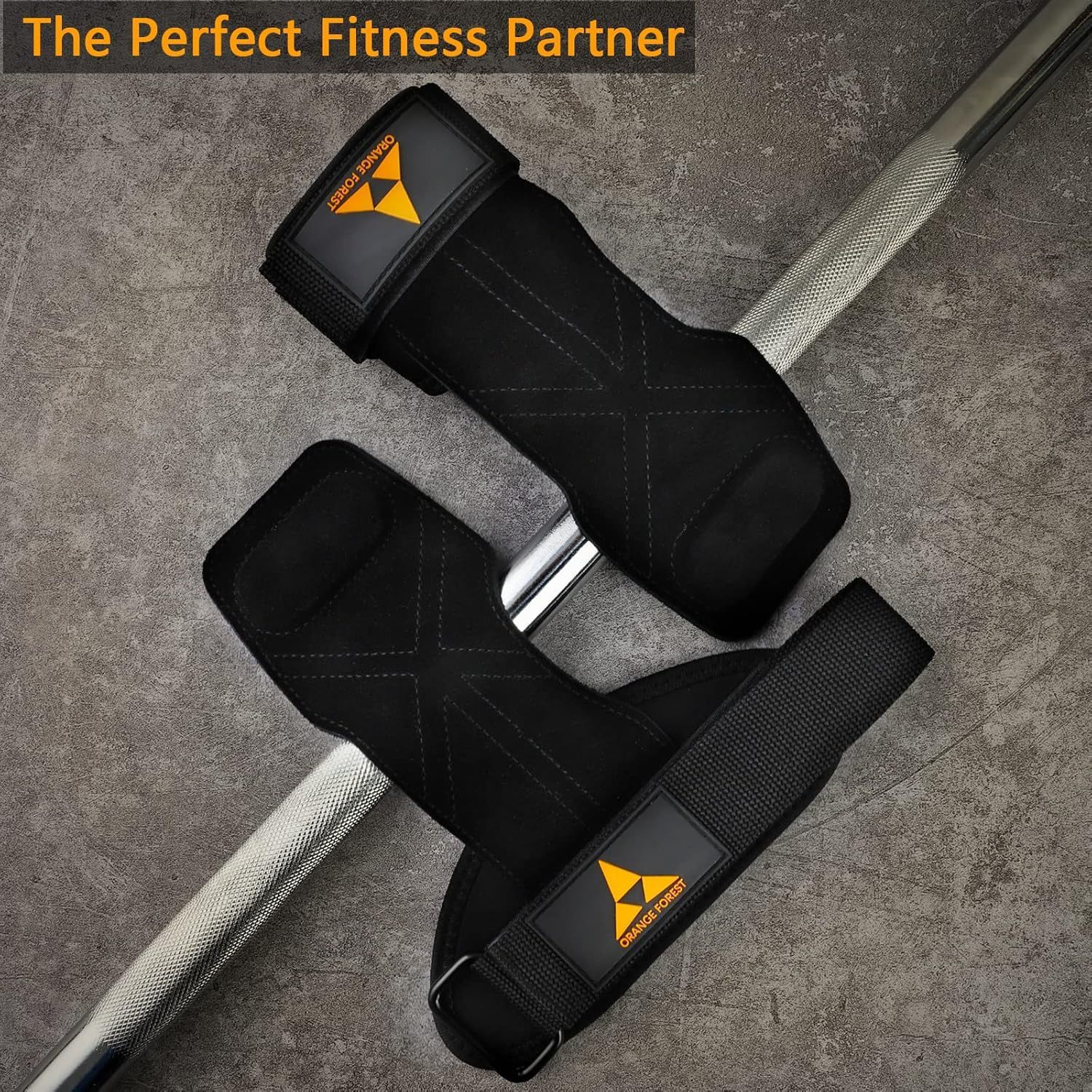 Heavy Duty Weightlifting Grips - Anti-Slip Cowhide Palm Protectors with Neoprene Wrist Support & Adjustable Straps(Brown) โ image 3