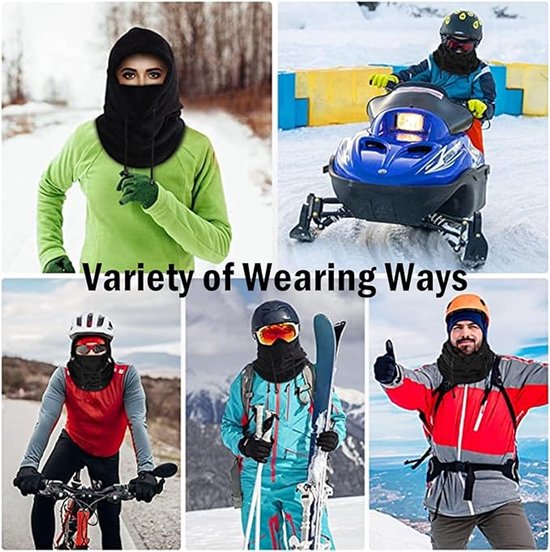 Windproof Hat – Warm Fleece Ski Mask & Winter Mask – Face & Neck Protector for Cold Weather – Suitable for Motorcycling, Cycling & Outdoors — image 3