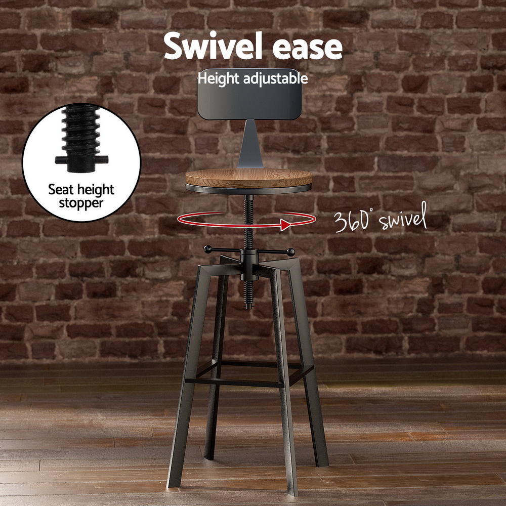 Artiss Bar Table and Stools Set Dining Desk Industrial Kitchen Chairs Cafe Pub โ image 5