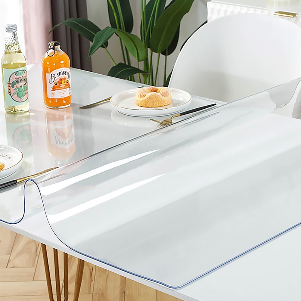 PVC Tablecloth Protector 107X213.4CM Clear Plastic Table Cloth Cover Transparent — image 2