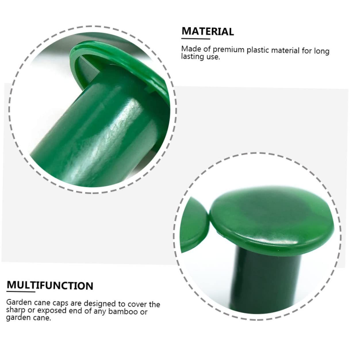 50pcs Garden Pole Set Cane Sleeve Covers Outdoor Garden Cane Caps Cane Topper Protectors Protective Caps Plastic Cane Caps — image 2