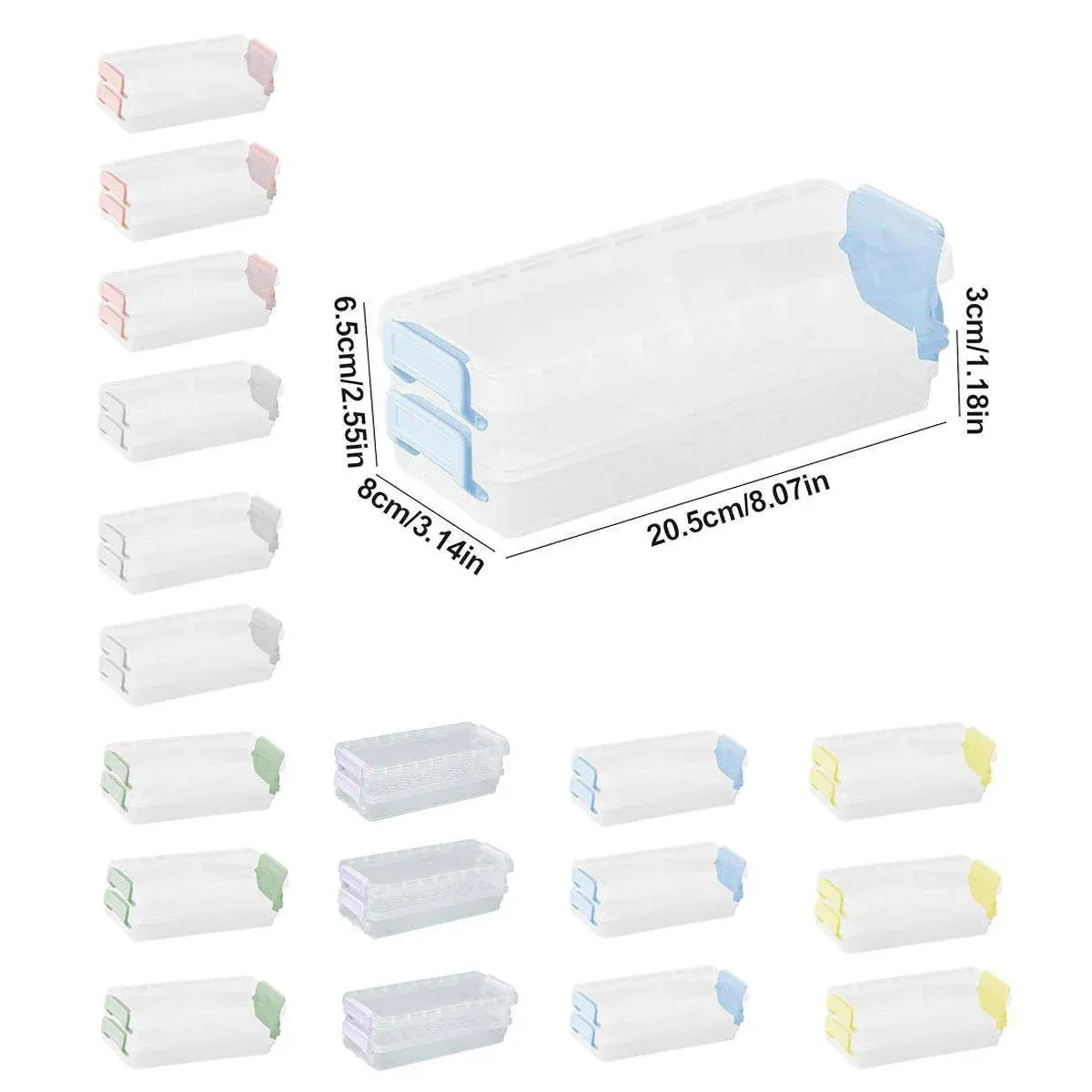 3PCS Clear Plastic Desktop Storage Box 2 Layer Holder DIY Stationery Pencil Case - Yellow โ image 4